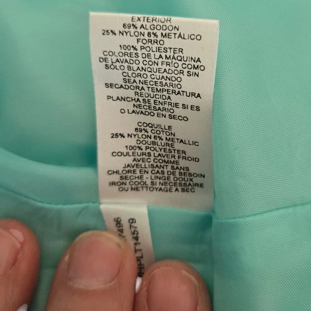 J Howard Brocade Fit & Flare Sleeveless Dress Aqua Floral Metallic Size 8 - Picture 9 of 10